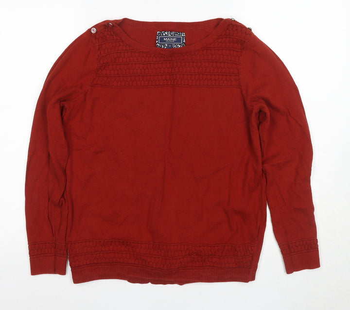 Maine New England Women's Red Pullover Jumper Size 12