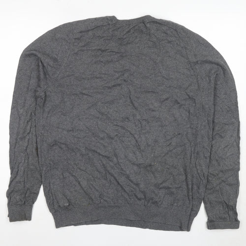 Gap Men's Grey Pullover Jumper - L, Cotton Cashmere