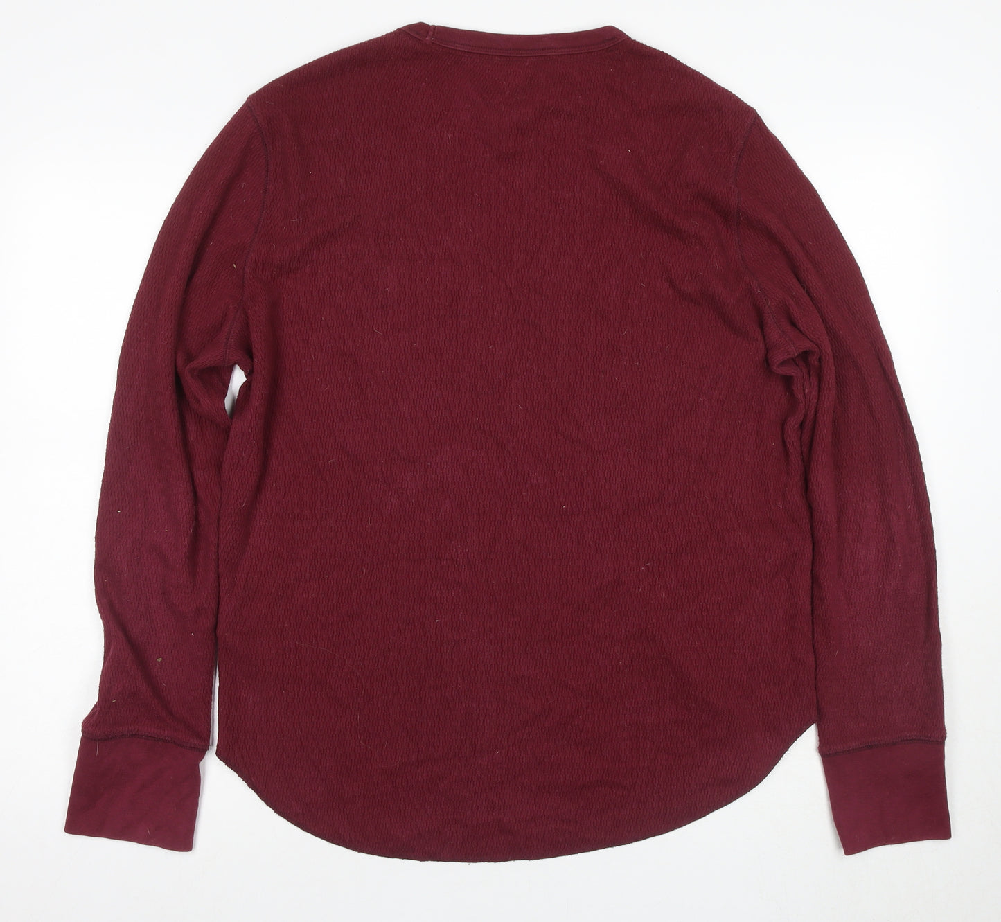 Hollister Men's XL Red Long Sleeve Crew T-Shirt