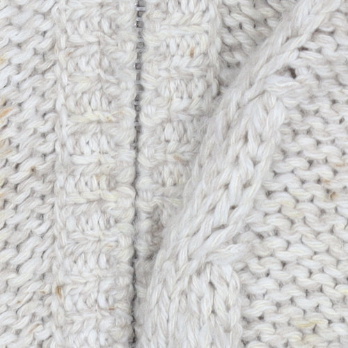 Les Copains Mens Beige Full Zip Cable-Knit Jumper Size S