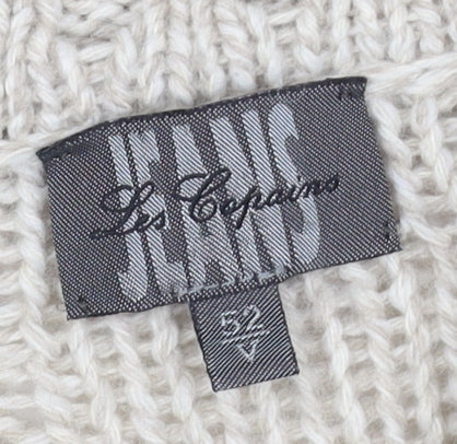 Les Copains Mens Beige Full Zip Cable-Knit Jumper Size S