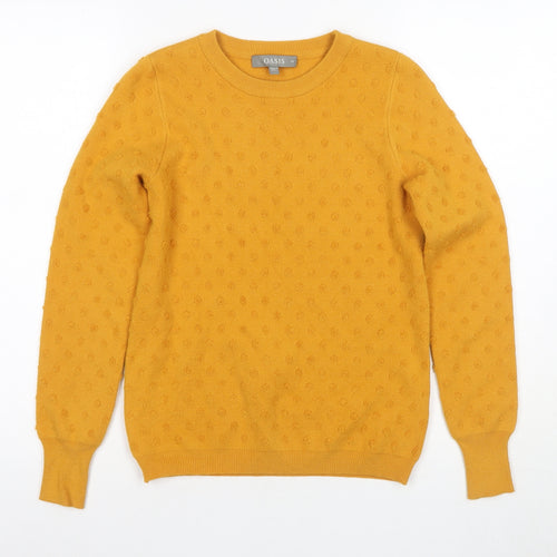 Oasis Women Yellow XS Knit Jumper Crew Neck Classic