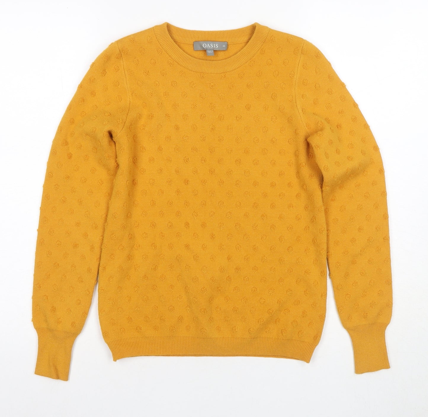 Oasis Women Yellow XS Knit Jumper Crew Neck Classic