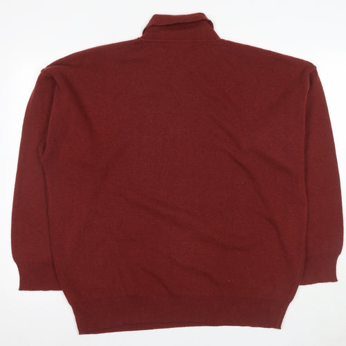 P.F.M Principles For Men Red XL Wool Acrylic Henley Jumper