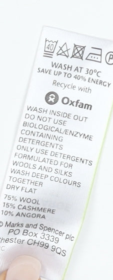 Marks and Spencer Men's Red Wool Cashmere Pullover XL