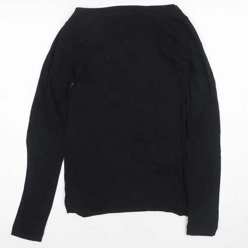 GAP Women's Black Basic Long Sleeve T-Shirt, Size S