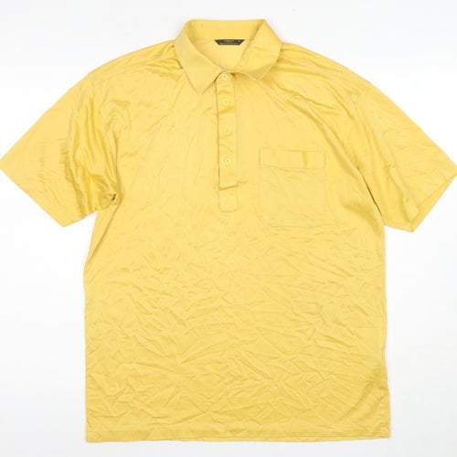 Marks and Spencer Men's Gold Polo Shirt S