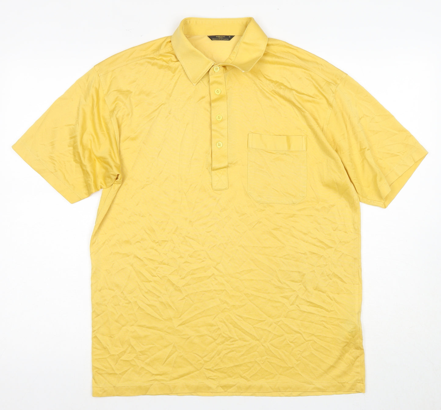 Marks and Spencer Men's Gold Polo Shirt S