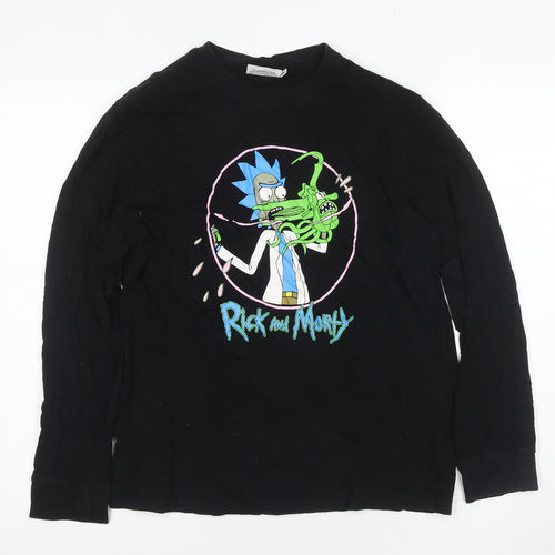 Rick and Morty Black Men's Long Sleeve T-Shirt M