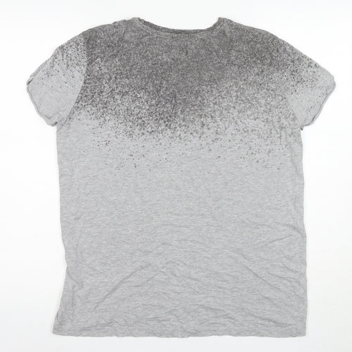 Adidas Men's Grey Graphic T-Shirt, Size 12