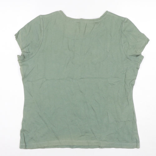 RJR John Rocha Women's Green T-Shirt, Size 16