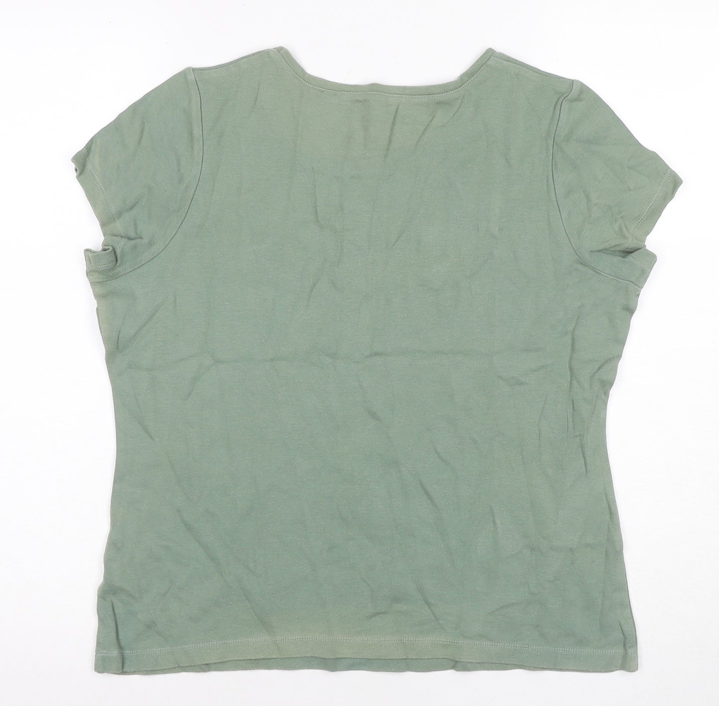 RJR John Rocha Women's Green T-Shirt, Size 16