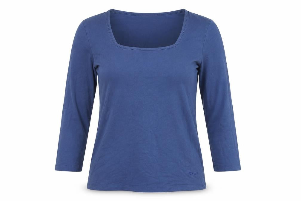 Front view of Paul Costelloe Women's Blue Basic T-Shirt, size 6