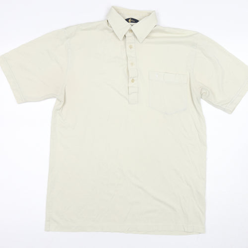 Arlect Men's Beige Polo Shirt, S, Short Sleeve Cotton
