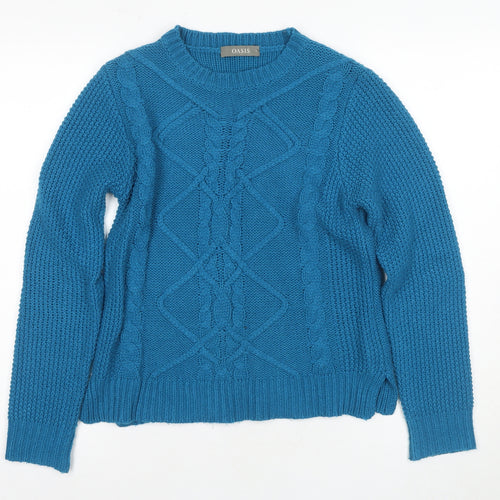 Oasis Women's Blue Pullover Jumper, Size S, Knit, Acrylic
