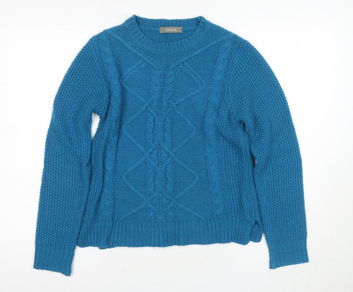 Oasis Women's Blue Pullover Jumper, Size S, Knit, Acrylic