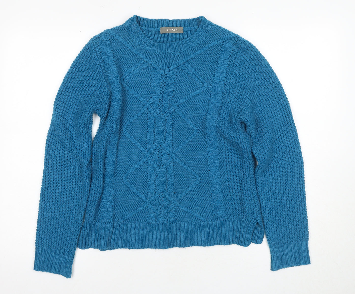Oasis Women's Blue Pullover Jumper, Size S, Knit, Acrylic