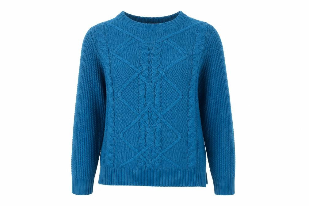Front view of Oasis Women's Blue jumper, size S, Knit, Acrylic