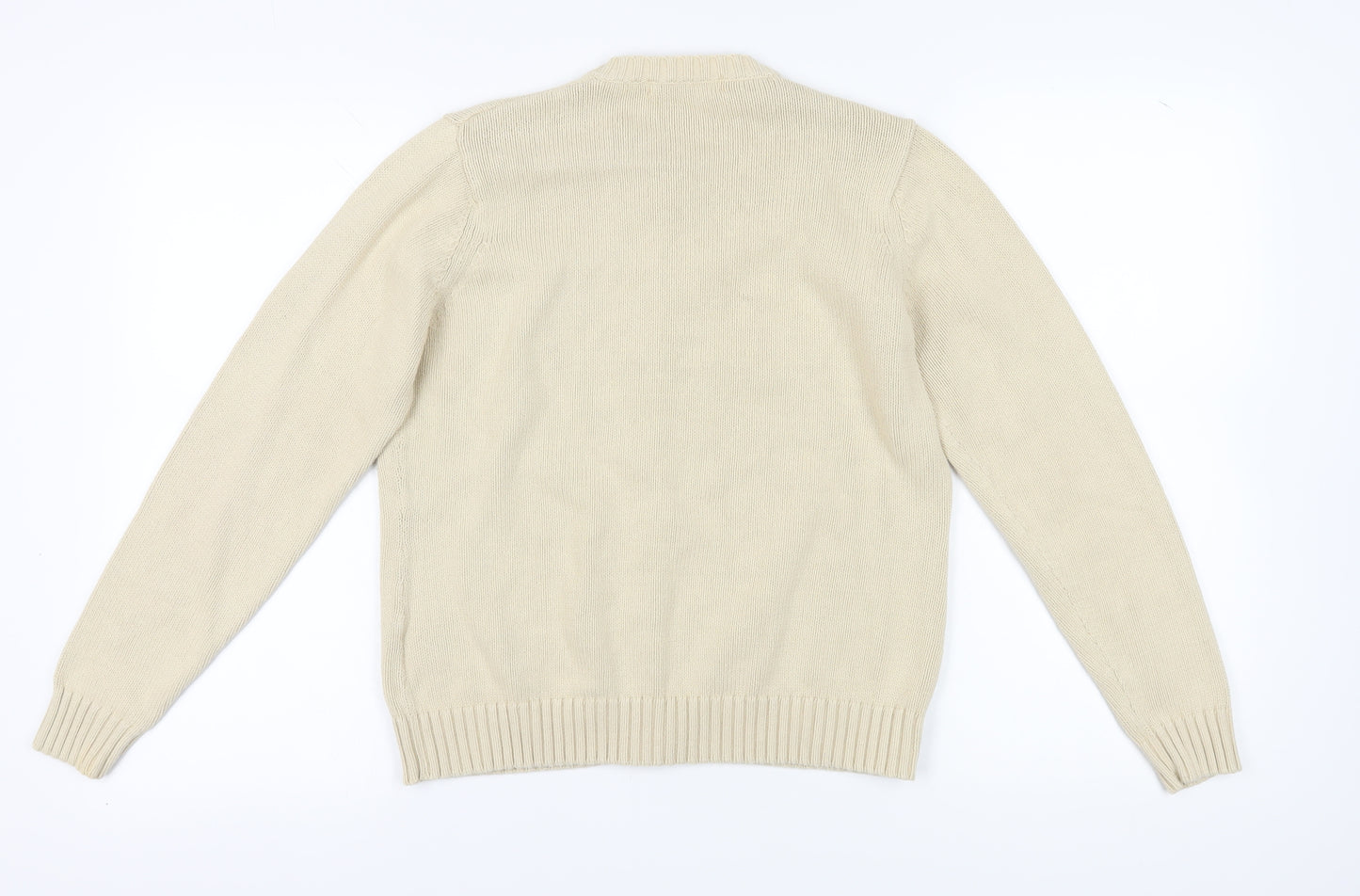 EWM Women's Beige Cardigan, Size M, 100% Cotton