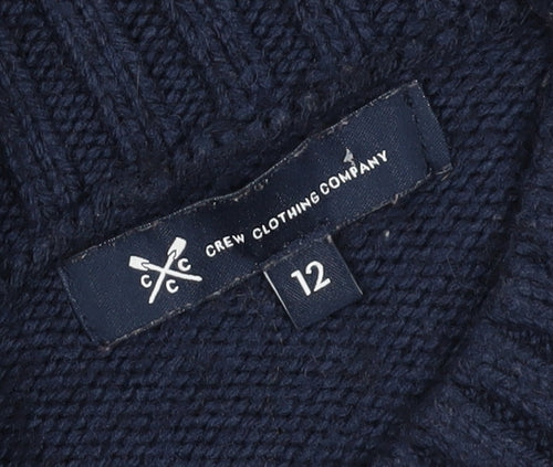 Crew Clothing Women's Blue Cable-Knit Jumper, Size 12