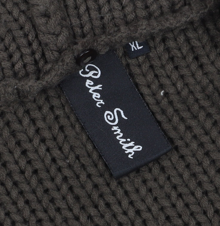 Peter Smith Men's Brown XL Chunky Full Zip Jumper