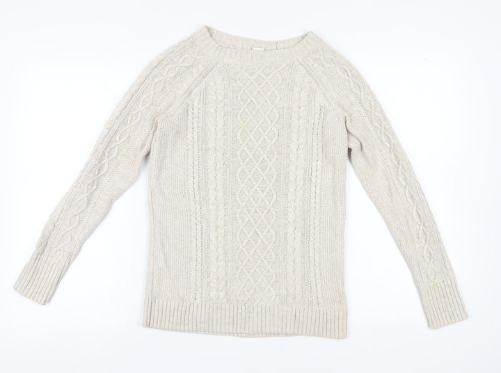 Gap Women's Ivory Cable-Knit Pullover Jumper S