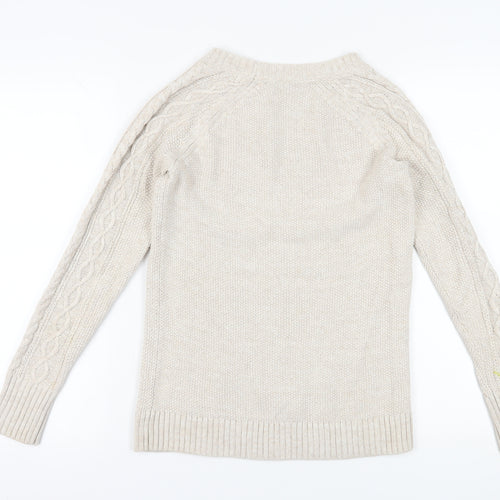 Gap Women's Ivory Cable-Knit Pullover Jumper S