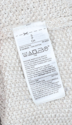 Gap Women's Ivory Cable-Knit Pullover Jumper S