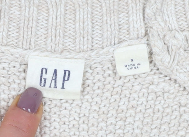 Gap Women's Ivory Cable-Knit Pullover Jumper S