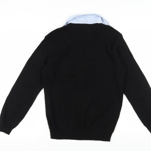 Dülger Boys Black XL V-Neck Cardigan