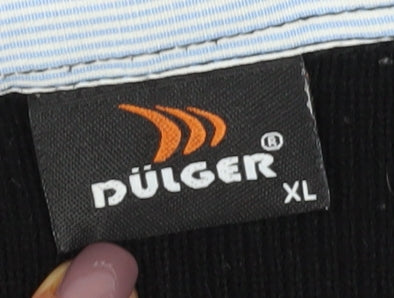 Dülger Boys Black XL V-Neck Cardigan