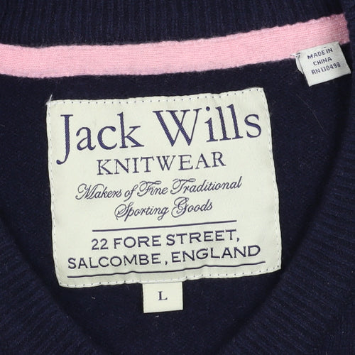 Jack Wills Men's Black Wool Pullover Jumper L