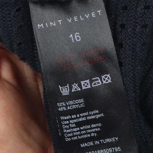 Mint Velvet Women's Size 16 Black V-Neck Jumper