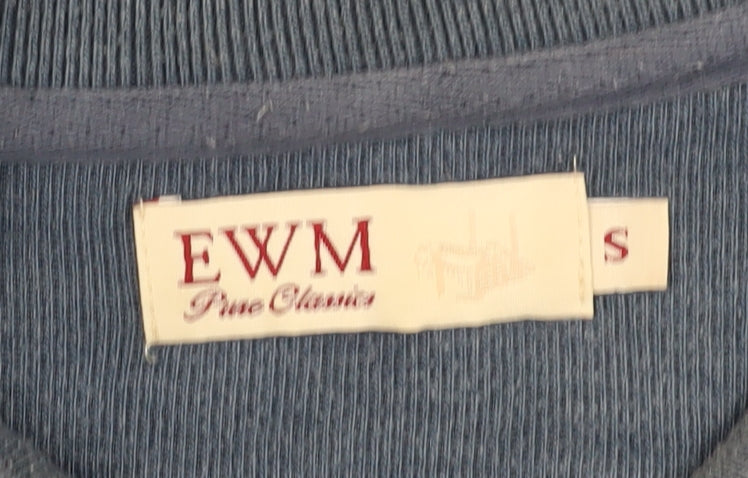 EWM Men's Blue Henley Sweatshirt - Size S