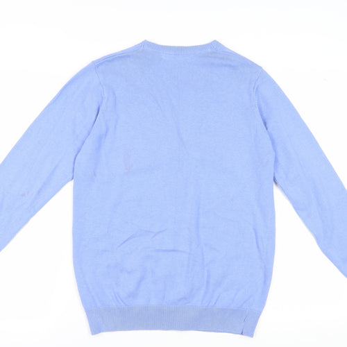 EWM Women's Blue V-Neck Cardigan M Lightweight