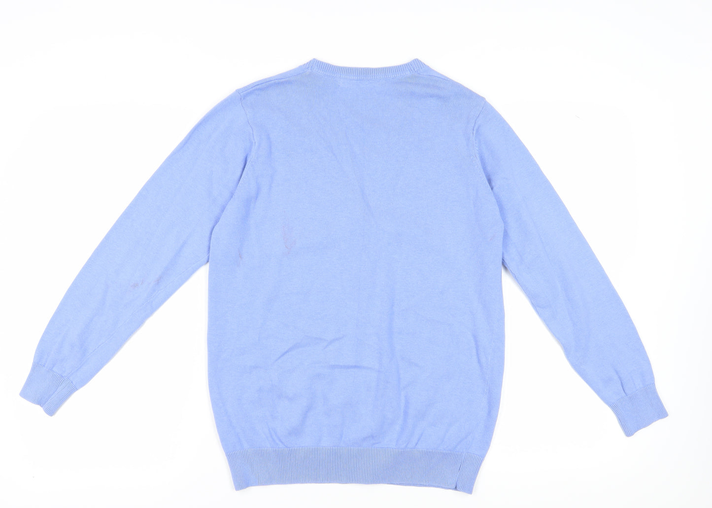 EWM Women's Blue V-Neck Cardigan M Lightweight