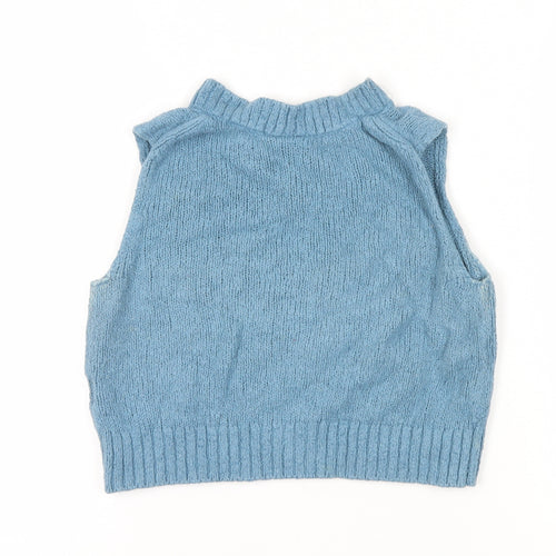 Weekday Women's Blue V-Neck Vest Jumper Size 14