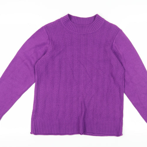Isle Women's Purple Cable-Knit Pullover Jumper, Size S