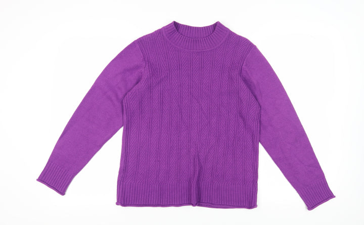 Isle Women's Purple Cable-Knit Pullover Jumper, Size S