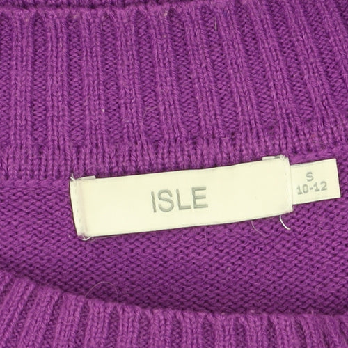 Isle Women's Purple Cable-Knit Pullover Jumper, Size S