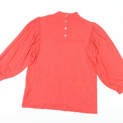 Oliver Bonas Women's Red Blouse Size 8 High Neck