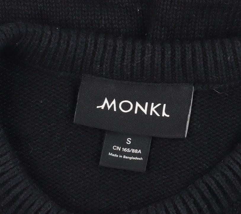 Monki Women's Black Crew Neck Cotton Jumper