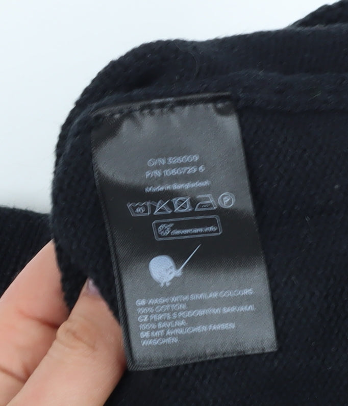 Monki Women's Black Crew Neck Cotton Jumper