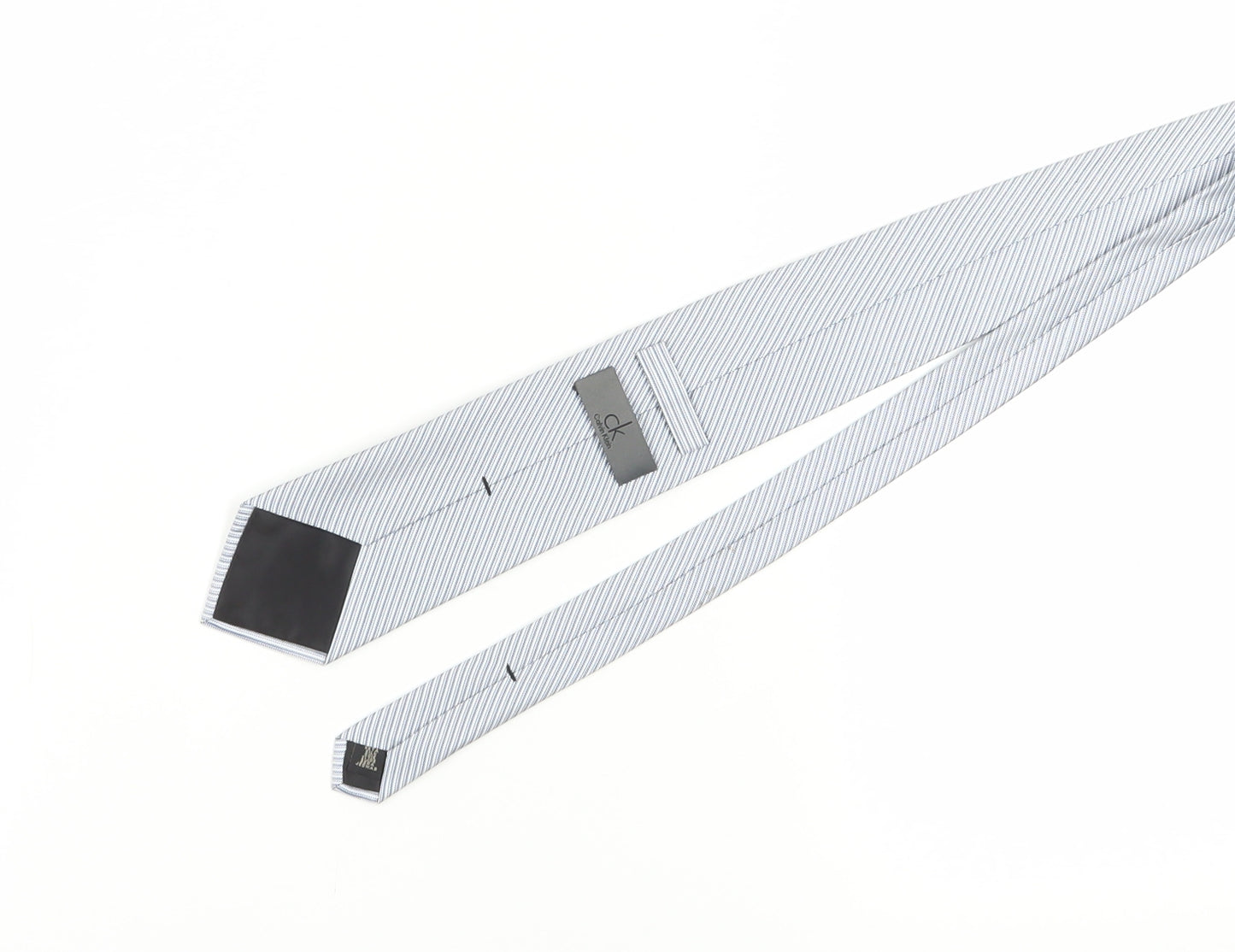 Calvin Klein Men's Blue Silk Striped Slim Tie