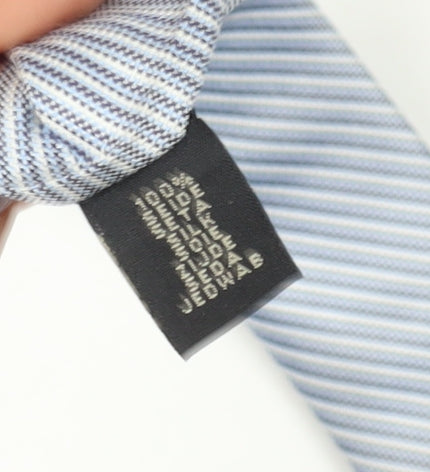 Calvin Klein Men's Blue Silk Striped Slim Tie
