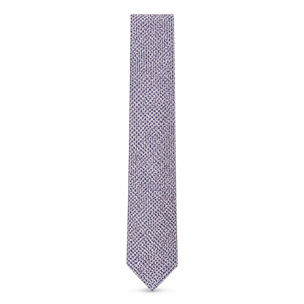 Front view of T.M. Lewin Men's Multicoloured Silk Geometric Tie