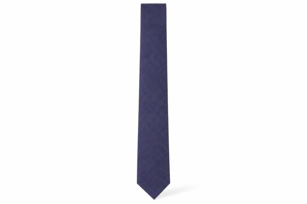 Front view of Thomas Nash Men's Purple Checked Silk Tie