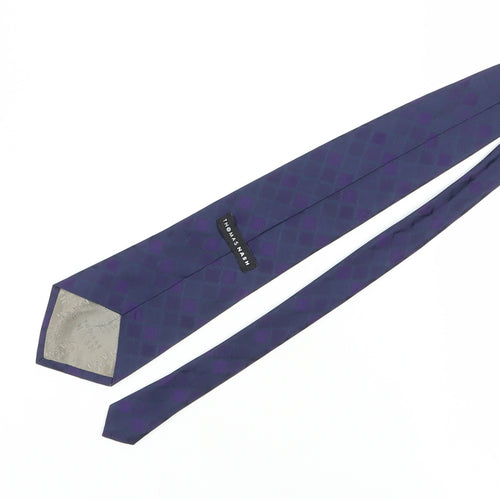 Thomas Nash Men's Purple Checked Silk Tie