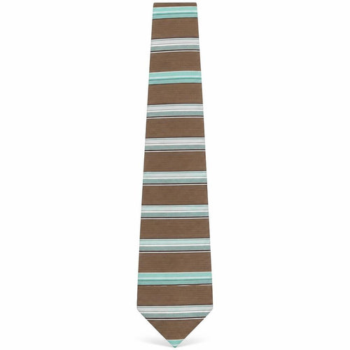 Hardy Amies Brown Aqua Striped Men's Vintage Tie