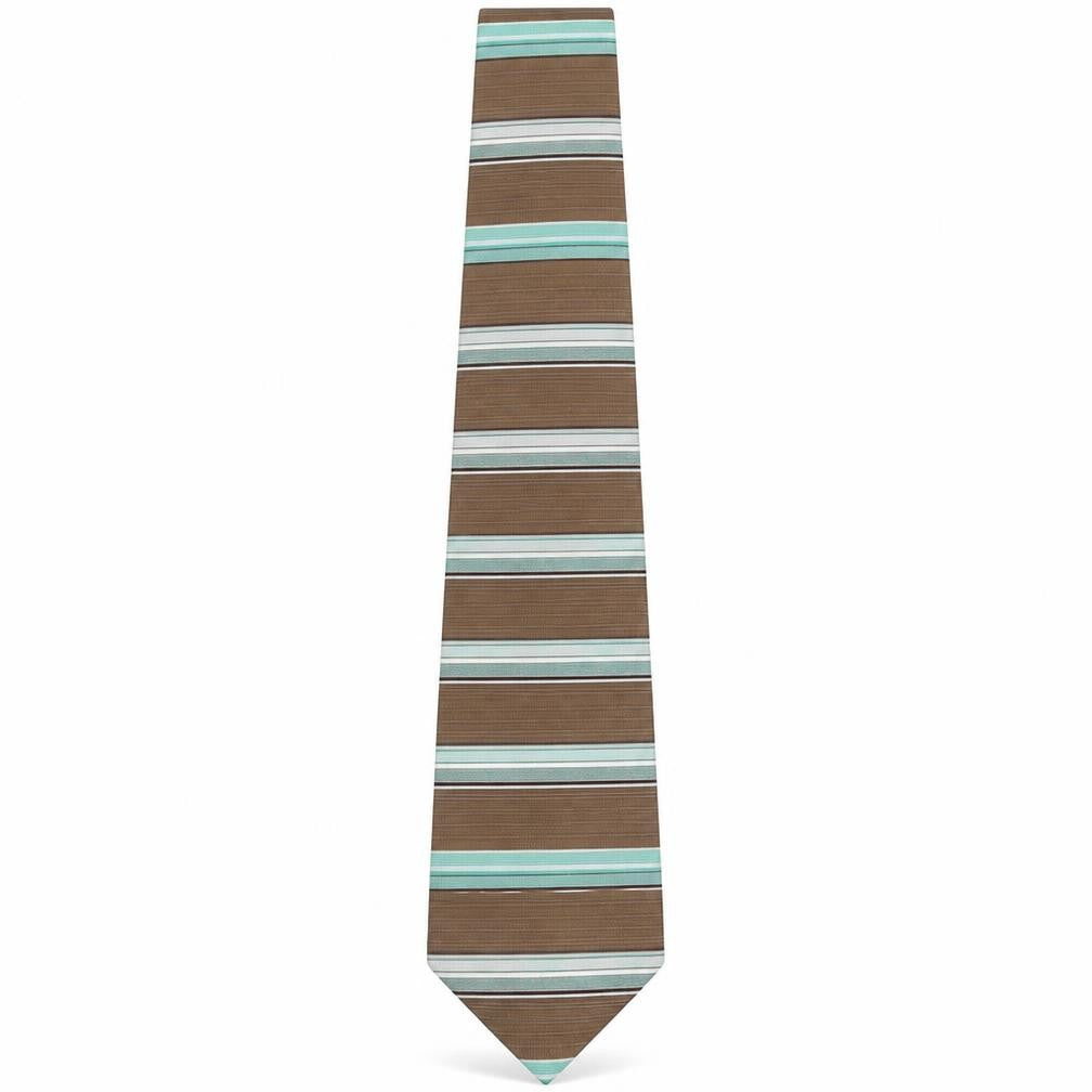 Hardy Amies Brown Aqua Striped Men's Vintage Tie